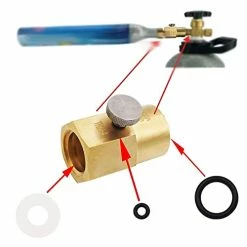 Best Pirce 🌟 Farwind Home Use Soda Refill Bottle CO2 Cylinder Cartridges, Adapter Refills Connector Kit CGA320 To TR21-4, Thread Set Replacement Accessories For Soda Machine Tank, Gold ⌛ -Small Appliance Parts Shop 41qE32AXJVL