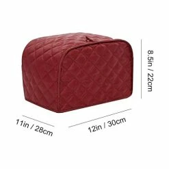 Outlet 😀 BETTERLEE 4 Slice Toaster Cover, Kitchen Small Appliance Cover Fingerprint And Greasy Protection, Machine Washable Polyester Toaster Dustproof Cover (Red) 💯 -Small Appliance Parts Shop 41qzTkMcQeL