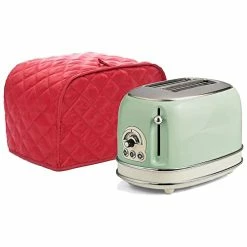 Outlet ✔️ 2 Slice Toaster Appliance Cover,Quilted Toaster Cover Bread Maker Cover,Kitchen Small Appliance Covers,Universal Size Microwave Toaster Oven Cover,Dustproof Cover For Most Standard 2 Slice Toasters Red 👍