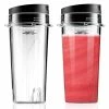 Best Pirce 💯 16 Oz Single Serve Blender Cups For Shakes And Smoothies - 2Pcs Ninja Blender Cups Replacement With Flip Top Lid Parts - Single Serve Cup Lid For BL770 BL780 BL660 BL740 BL810 Nutri Ninja Blenders ❤️