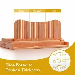 Wholesale ✨ Casavala Bamboo Bread Slicer | Bread Loaf Slicing Machine With Crumbs Tray | Easy To Use Foldable Bread Cutter | Adjustable Slice Sizes | Bread Cutting Guide With Sharp Bread Knife & Storage Bag 🔔 -Small Appliance Parts Shop 41uSKezBhBL