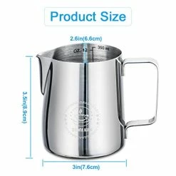Cheapest 🔔 ZOWIE KING Milk Frothing Pitcher 12oz,Espresso Steaming Pitcher 12oz,Espresso Machine Accessories,Milk Frother Cup 12oz,Milk Coffee Cappuccino Latte Art,Stainless Steel Jug 😉 -Small Appliance Parts Shop 41xMLh4BjaL