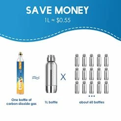 Promo ❤️ BLUE FLAG 60L Co2 Carbonator Compatible With Sodastream Appliances, 14.5oz, Set Of 2 🧨 -Small Appliance Parts Shop 41y0j14C7oL