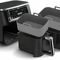 Best Pirce 🧨 2Pcs Air Fryer Silicone Pot Rectangular For Ninja Foodi Dual DZ201 8QT, MMH Reusable Silicone Airfryer Liner Replacement Baking Tray Basket Insert | Non-stick | Easy Cleaning | Food Safe | Gray 🤩 -Small Appliance Parts Shop 41zIVw9M5zL. AC
