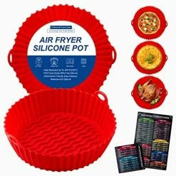 Best deal 🎁 Vyaji Air Fryer Silicone Liners & Air Fryer Magnetic Cheat Sheet, 3-6.8Qt Non-Stick Liners, Heat-Resistant And Easy To Clean, Air Fryer Silicone Pot For Air Fryer, Baking Roasting Microwave(8 Inch) 1+1set 💯 -Small Appliance Parts Shop 510O2rX8bhL. AC