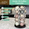 Budget 😀 Nifty Coffee Pod Carousel – Compatible With K-Cups, 35 Pod Pack Storage, Spins 360-Degrees, Lazy Susan Platform, Modern Black Design, Home Or Office Kitchen Counter Organizer 🌟 -Small Appliance Parts Shop 5117HBTzJML