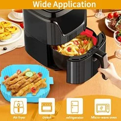 Promo ✨ Ctznxiy 2Pcs Air Fryer Silicone Liners- Reusable Air Fryer Square Liner, Heat Resistant Easy Cleaning Air Fryer Silicone Pot For 4 To 7 Qt For Air Fryer Accessories (Red+Bule) 😍 -Small Appliance Parts Shop 511XOoyfcNL