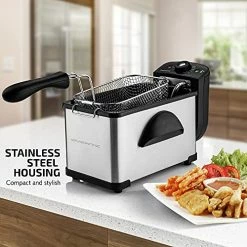 Flash Sale 🔔 Ovente Electric Deep Fryer 2 Liter Capacity, 1500W With Lid, Viewing Window, Adjustable Temperature Knob And Stainless Steel Frying Basket Perfect For Fried Chicken, Nuggets & Fries, Silver FDM2201BR Silver - 2 Liter 🛒 -Small Appliance Parts Shop 5125CwANWYL