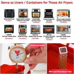Cheap ✔️ Vangerute Collapsible 2-Pack Silicone Air Fryer Liners, Enlarged Rectangular Air Fryer Silicone Pot, Reusable Silicone Air Fryer Basket For NINJA Foodi Dual DZ201 DZ250 8QT Air Fryer Accessories(Red) 🥰 -Small Appliance Parts Shop 513DKMaP47L