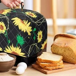 New 🤩 QCWN 2-Slice Toaster Cover,Bread Toaster Oven Dustproof Cover,Waterproof Kitchen Small Appliance Cover Kitchen Broiler Appliance Organizer Bag Anti Fingerprint Protection For 👩 Woman Gift-Top Handle Design (Sunflower) 😀 -Small Appliance Parts Shop 514ghm1d5AL
