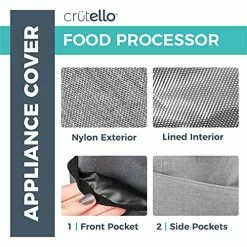 Cheap ✨ Crutello Food Processor Cover With Storage Pockets For Large Custom 11-14 Cup Processor 🤩 -Small Appliance Parts Shop 515HqqLpGtS