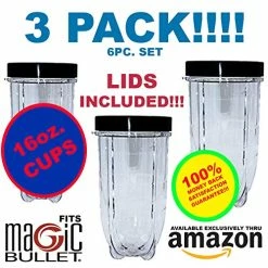 Cheap 💯 16oz Cups 6 Piece Set - 3 Replacement Cups WITH LIDS For Magic Bullet Blender LIDS INCLUDED 👍 -Small Appliance Parts Shop 515uNsXDkFL