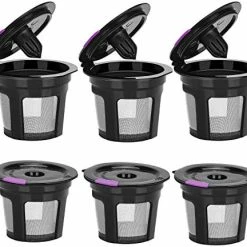 Coupon 🤩 MaxRona Reusable K Cups For Keurig, Reusable K CUP Coffee Filter Refillable Single K CUP For Keurig 2.0 1.0 BPA Free-6 Packs Black 🧨 -Small Appliance Parts Shop 5160Jbm7X3L. AC