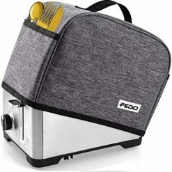 Coupon 😍 IFedio 2 Slice Toaster Cover With Two Pockets For Storing Knife,Grey 👍 -Small Appliance Parts Shop 5183EPYZcZL. AC