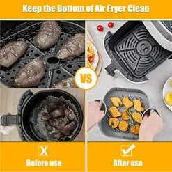 New 😀 Air Fryer Silicone Liners Square, Reusable Silicone Pots For Food Safe With Heat-Proof Gloves, Air Fryers Oven Accessories Liners Basket, 8 Inch For 4 To 7 QT(1 PACK) 💯 -Small Appliance Parts Shop 5187ehzo8PL
