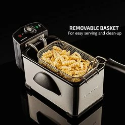 Flash Sale 🔔 Ovente Electric Deep Fryer 2 Liter Capacity, 1500W With Lid, Viewing Window, Adjustable Temperature Knob And Stainless Steel Frying Basket Perfect For Fried Chicken, Nuggets & Fries, Silver FDM2201BR Silver - 2 Liter 🛒 -Small Appliance Parts Shop 5188COXvOqL
