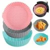 Discount 😍 Air Fryer Silicone Pot - AYBLOOM 3PCS 8.5inch Reusable Non-stick Silicone Air Fryer Liners Basket Replacement For Flammable Parchment Liner Paper Air Fryer Oven Accessories For 5 To 8 QT Pink + Gray + Mint Green 🔥