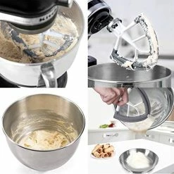 Cheapest 😍 Flex Edge Beater For Kitchenaid,Kitchen Aid Mixer Accessory,Kitchen Aid Attachments For Mixer,Fits Tilt-Head Stand Mixer Bowls For 4.5-5 Quart Bowls,Beater With Silicone Edges,White Gray 🎁 -Small Appliance Parts Shop 519xb6dYpPL