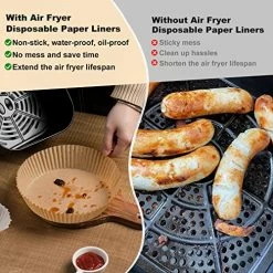 Hot Sale ✔️ Vailnd Air Fryer Paper Liners Disposable: 100pcs Oil Proof Parchment Sheets Round, Airfryer Paper Basket Bowl Liner For Baking Cooking Food 125pcs-natur ✔️ -Small Appliance Parts Shop 51ADiNaHutL