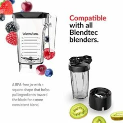 Best deal ✔️ Blendtec 75 Oz FourSide Jar - Four-Sided Blender Jar Compatible With Most Blendtec Blenders - 32 Oz Blending Capacity - Clear 🛒 -Small Appliance Parts Shop 51AI2oLFeXL