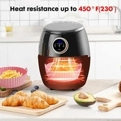 Discount 😍 Air Fryer Silicone Pot - AYBLOOM 3PCS 8.5inch Reusable Non-stick Silicone Air Fryer Liners Basket Replacement For Flammable Parchment Liner Paper Air Fryer Oven Accessories For 5 To 8 QT Pink + Gray + Mint Green 🔥 -Small Appliance Parts Shop 51ATbdWtEmL