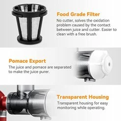 Outlet 🔔 Slow Juicer Attachment For Kitchen Aid Stand Mixers Replacement, Masticating Juicer Accessories For All Kitchen Aid Mixers By Aikeec, Cold Pressed Juicer Parts, Great For Fruits And Vegetables, White ✨ -Small Appliance Parts Shop 51B0fXPhM3L