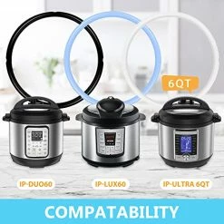 Top 10 🔔 3PCS Silicone Sealing Ring For Instant Pot 6 Qt, Insta Pot Seals Replacement Gasket 6 Quart Instapot Sealing Ring For 6/5Qt, Food-Grade Silicone For IP-DUO60, IP-LUX60, IP-DUO50, Smart-60, IP-CSG60 Red & Black & Clear 💯