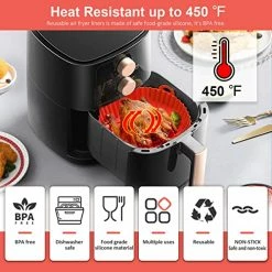 Best deal 🎁 Vyaji Air Fryer Silicone Liners & Air Fryer Magnetic Cheat Sheet, 3-6.8Qt Non-Stick Liners, Heat-Resistant And Easy To Clean, Air Fryer Silicone Pot For Air Fryer, Baking Roasting Microwave(8 Inch) 1+1set 💯 -Small Appliance Parts Shop 51BkAvZWRCL