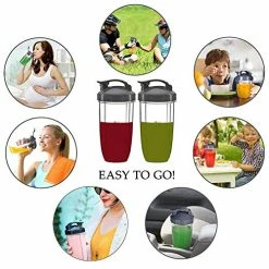 Discount 🎁 Feilifan 2-Pack Blender Replacement Cups 24 Oz For Original NutriBullet Pro 900w/ 600w Extractor Blade Juicer Parts With 2 Flip Top To Go Lids 🤩 -Small Appliance Parts Shop 51EgctZU1aL