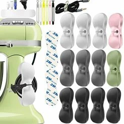 Hot Sale 🎉 4PCS Cord Organizer For Appliances, Kitchen Appliances Cord Winder Cord Wrapper For Appliances, Cord Holder Stick On Pressure Cooker, Mixer, Toaster, Air Fryer With 8PCS Cable Organizer Items White*4 ⭐ -Small Appliance Parts Shop 51HL2fMwML. AC