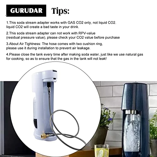 Budget π GURUDAR CO2 Tank CO2 Cylinder Direct Adapter With 60in Stainless Steel Hose, CGA320 To TR21-4 Carbonated Water Soda Maker Connector For SodaStream Fizzi One Touch Jet Aqua Fizz π 8 Budget π GURUDAR CO2 Tank CO2 Cylinder Direct Adapter With 60in Stainless Steel Hose, CGA320 To TR21-4 Carbonated Water Soda Maker Connector For SodaStream Fizzi One Touch Jet Aqua Fizz π - Image 6
