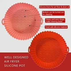 Outlet ❤️ Silicone Air Fryer Liners, [Premium Quality] G3 2-Pack 8.5" 5QT Or Bigger Reusable Air Fryer Silicone Basket, Easy To Clean, Air Fryers Silicone Pot, Air Fryer Oven Accessories (Pink&Red) 🛒 -Small Appliance Parts Shop 51IWO8V9nuL