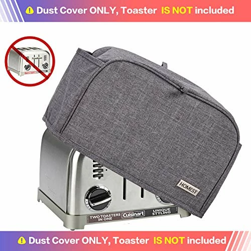 Wholesale π HOMEST 4 Slice Toaster Cover With Pockets, Can Hold Jam Spreader Knife & Toaster Tongs, Dust And Fingerprint Protection, Machine Washable, Grey(Cover Only) π 5 Wholesale π HOMEST 4 Slice Toaster Cover With Pockets, Can Hold Jam Spreader Knife & Toaster Tongs, Dust And Fingerprint Protection, Machine Washable, Grey(Cover Only) π - Image 3