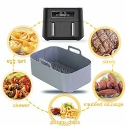 New ✔️ POPQEEN 2pcs Air Fryer Silicone Pot For Ninja Foodi Dual DZ201 ,Reusable 8QT Air Fryer Silicone Liners,Rectangle Air Fryer Basket, Air Fryer Accessories (2PCS, Gray) 👏 -Small Appliance Parts Shop 51Lzbh6xwTL