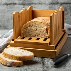 Deals 💯 Comfify Bamboo Bread Slicer For Homemade Bread Loaf – Wooden Bread Cutting Board With Crumble Holder – Foldable, Adjustable And Compact Loaf Cutter – Thin Or Thick Slices 🧨 -Small Appliance Parts Shop 51MJq1uaouL