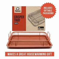 Cheapest 💯 Chef Pomodoro Copper Crisper Tray, Air Fryer Tray For Oven, Deluxe Air Fry In Your Oven, 2-Piece Set, Air Fryer Baking Pan, Air Fryer Basket For Oven (Rectangle - Large) ⌛ -Small Appliance Parts Shop 51MXAmLjL6L
