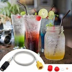 Budget 🛒 KAKSEY Upgraded Soda Machine Co2 Adapter With 40 Inch High Pressure Stainless Steel External Hose, CGA320 Co2 Tank Direct Adapter To TR21-4 G1/2 Soda Water Machine ⌛ -Small Appliance Parts Shop 51MmzuuyynL