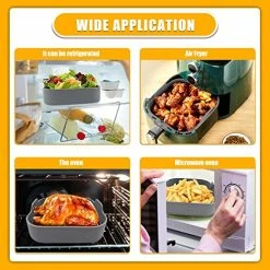 New 😀 Air Fryer Silicone Liners Square, Reusable Silicone Pots For Food Safe With Heat-Proof Gloves, Air Fryers Oven Accessories Liners Basket, 8 Inch For 4 To 7 QT(1 PACK) 💯 -Small Appliance Parts Shop 51NIvwlnmoL