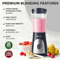 Best Pirce 🎁 Mueller Austria Mueller Ultra Bullet Personal Blender For Shakes And Smoothies With 15 Oz Travel Cup And Lid, Juices, Baby Food, Heavy-Duty Portable Blender & Food Processor, Grey Black ❤️