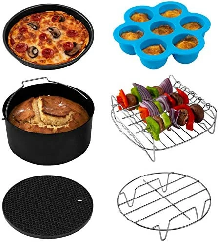 Best Sale 👍 COSORI Air Fryer Accessories, Set Of 6 Fit For Most 5.8Qt And Larger Oven Cake & Pizza Pan, Metal Holder, Skewer Rack & Skewers, Etc, BPA Free, Nonstick 🧥 Coating, Dishwasher Safe, Black 👍 9 Best Sale 👍 COSORI Air Fryer Accessories, Set Of 6 Fit For Most 5.8Qt And Larger Oven Cake & Pizza Pan, Metal Holder, Skewer Rack & Skewers, Etc, BPA Free, Nonstick 🧥 Coating, Dishwasher Safe, Black 👍 - Image 7