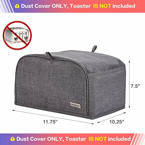 Wholesale π HOMEST 4 Slice Toaster Cover With Pockets, Can Hold Jam Spreader Knife & Toaster Tongs, Dust And Fingerprint Protection, Machine Washable, Grey(Cover Only) π 6 Wholesale π HOMEST 4 Slice Toaster Cover With Pockets, Can Hold Jam Spreader Knife & Toaster Tongs, Dust And Fingerprint Protection, Machine Washable, Grey(Cover Only) π - Image 4