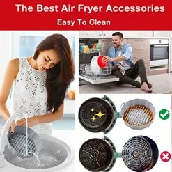 Best Pirce 😍 Eidsefe Air Fryer Silicone Liners, 2Pcs 7.5 " Safe Reusable Silicone Air Fryer Liners, Replacement Of Parchment Paper Air Fryer Silicone Pot, Easy Cleaning Air Fryer Accessories Basket Fits 3- 5QT Air Fryer 😀 -Small Appliance Parts Shop 51PVVKMeUlL