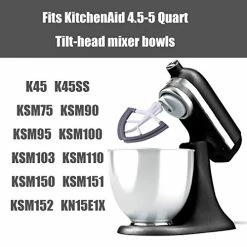 Cheapest 😍 Flex Edge Beater For Kitchenaid,Kitchen Aid Mixer Accessory,Kitchen Aid Attachments For Mixer,Fits Tilt-Head Stand Mixer Bowls For 4.5-5 Quart Bowls,Beater With Silicone Edges,White Gray 🎁 -Small Appliance Parts Shop 51QVUJ679KL