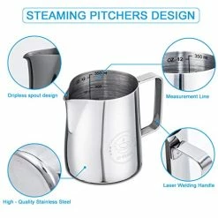 Cheapest 🔔 ZOWIE KING Milk Frothing Pitcher 12oz,Espresso Steaming Pitcher 12oz,Espresso Machine Accessories,Milk Frother Cup 12oz,Milk Coffee Cappuccino Latte Art,Stainless Steel Jug 😉 -Small Appliance Parts Shop 51QdmAI9nNL