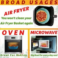 Cheap 🤩 MJ MarkoJo MarkoJo 3PCS 7.5 Inch Air Fryer Liners Silicone - Microwave Oven Bowl - Eco-Friendly- Reusable - Recyclable - BPA-free, Heat Resistant, Nonstick, And Easy Cleaning - Kitchen Gadgets Must Have Foodie Blue, Red, And Green 👍 -Small Appliance Parts Shop 51SiktNHB2L