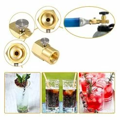 Best Pirce 🌟 Farwind Home Use Soda Refill Bottle CO2 Cylinder Cartridges, Adapter Refills Connector Kit CGA320 To TR21-4, Thread Set Replacement Accessories For Soda Machine Tank, Gold ⌛ -Small Appliance Parts Shop 51SrQ5QsKnL