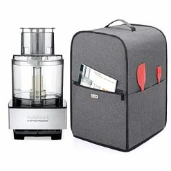 New 👍 Luxja Food Processor Cover For Cuisinart And Hamilton Beach 11-14 Cup Processor, Food Processor Dust Cover With Accessories Pockets, Gray 🤩
