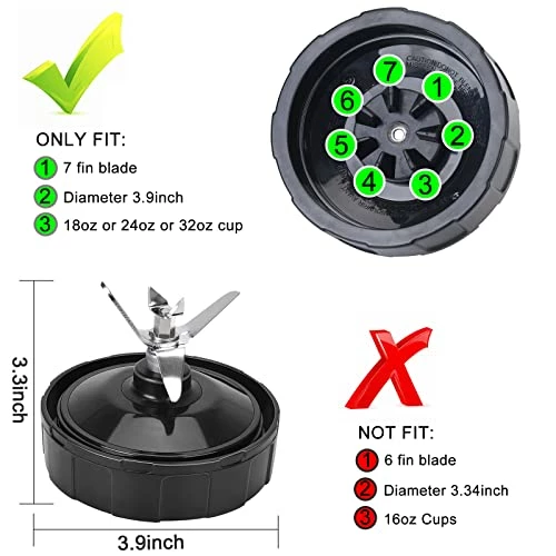 Hot Sale ⌛ 7 Fin Replacement Parts Blade For Ninja Blenders BN751 BN801 Auto IQ Pro BL450-30 BL456-30 BL454-30 BL482-30 BL491 BL682-30 BL642, For Ninja Blender Cups 18-24-32oz, Ninja Blender Parts Accessories ✨ 4 Hot Sale ⌛ 7 Fin Replacement Parts Blade For Ninja Blenders BN751 BN801 Auto IQ Pro BL450-30 BL456-30 BL454-30 BL482-30 BL491 BL682-30 BL642, For Ninja Blender Cups 18-24-32oz, Ninja Blender Parts Accessories ✨ - Image 2