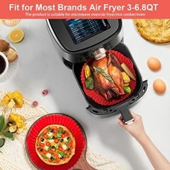 Best deal 🎁 Vyaji Air Fryer Silicone Liners & Air Fryer Magnetic Cheat Sheet, 3-6.8Qt Non-Stick Liners, Heat-Resistant And Easy To Clean, Air Fryer Silicone Pot For Air Fryer, Baking Roasting Microwave(8 Inch) 1+1set 💯 -Small Appliance Parts Shop 51WZq8rPNJL