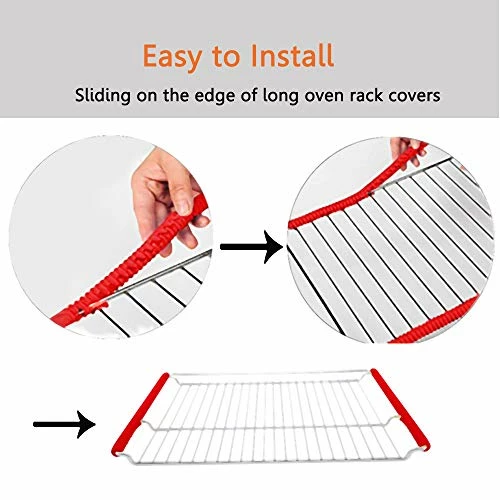 Deals 🎁 LeeYean Oven Rack Shields - 4 Pack Heat Resistant Silicone Oven Rack Cover 14 Inches Long Oven Rack Edge Protector, Protect Against Burns And Scars (Red) 🌟 6 Deals 🎁 LeeYean Oven Rack Shields - 4 Pack Heat Resistant Silicone Oven Rack Cover 14 Inches Long Oven Rack Edge Protector, Protect Against Burns And Scars (Red) 🌟 - Image 4